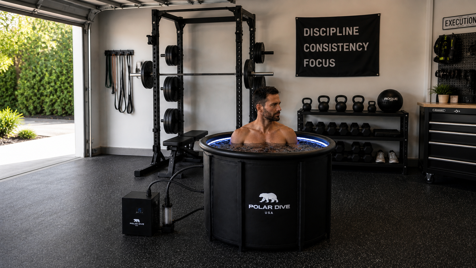 Polar Dive Cold Plunge in Garage Gym